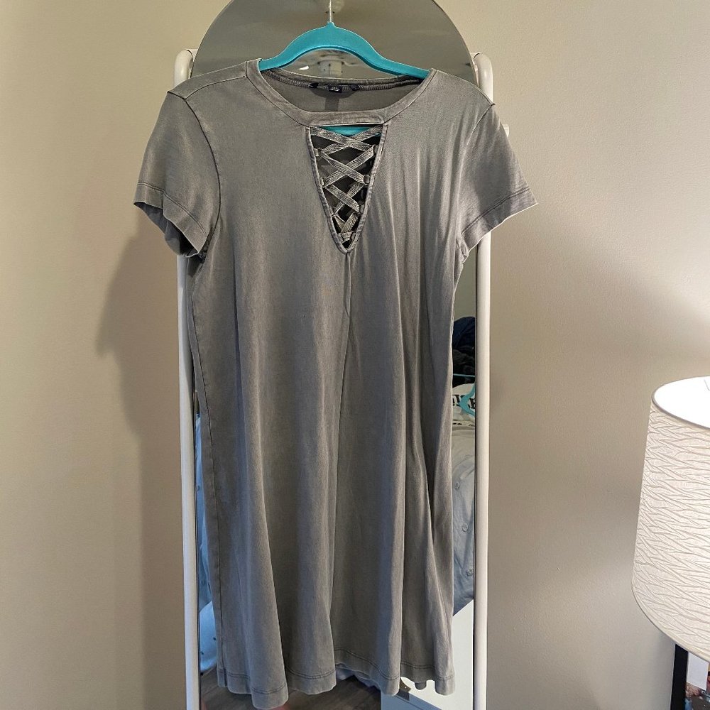 American Eagle Cross Neck T-Shirt Dress